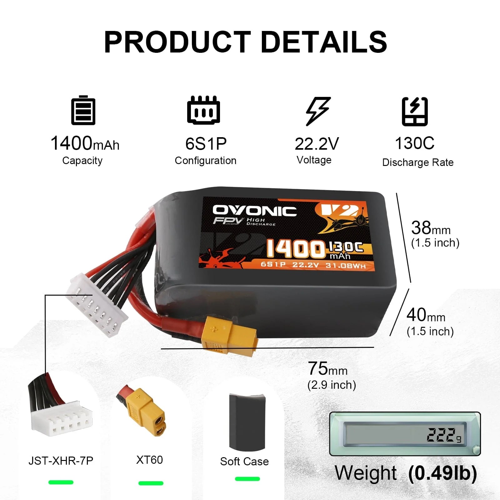 Pack de batteries LiPo Ovonic  - Walksnail Avatar Hd Goggles X avis et prix